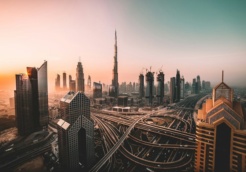 Dubai skyline with the Burj Khalifa