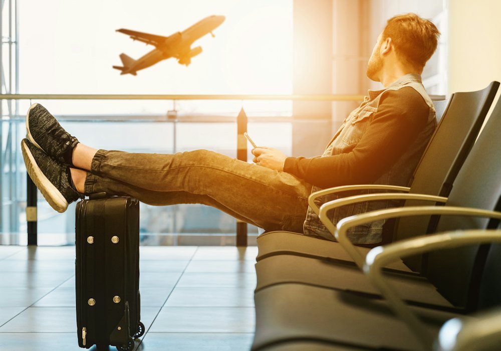 Traveller at the airport