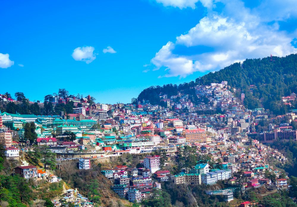 Shimla town on a hillside