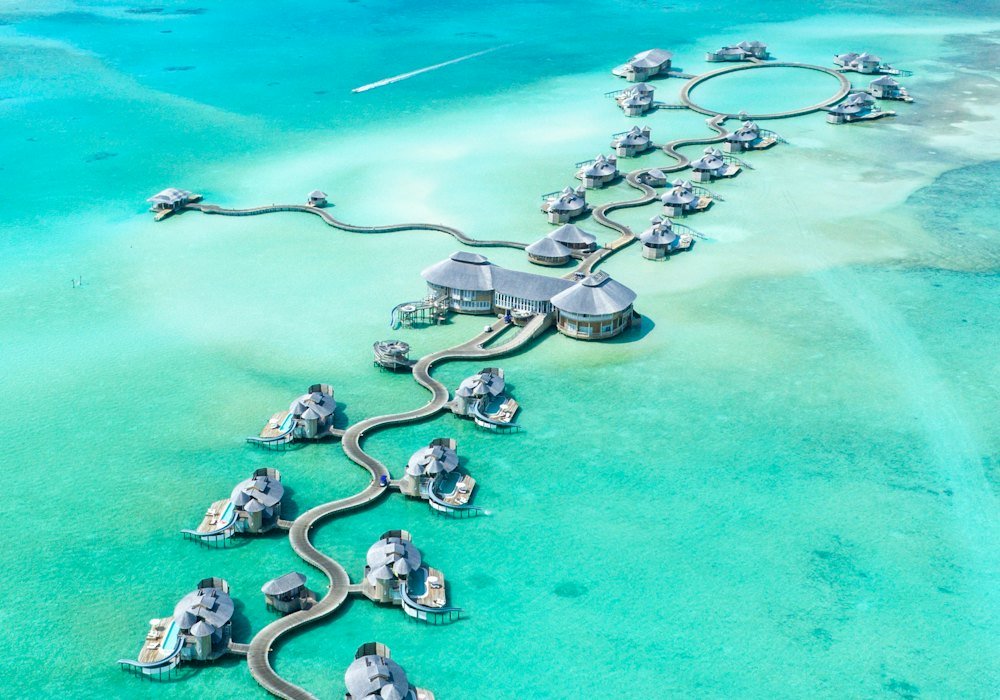 Overwater villas in the Maldives